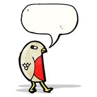 cartoon robin with speech bubble N58