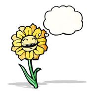cartoon flower with thought bubble N46