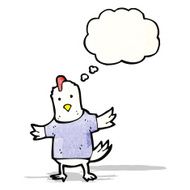 cartoon chicken with thought bubble N23