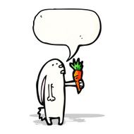 cartoon rabbit holding carrot