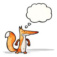cartoon fox with thought bubble N29