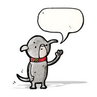 cartoon little dog waving