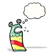 cartoon little alien with thougth bubble N2