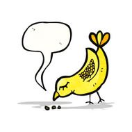 cartoon pecking bird