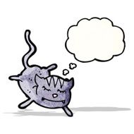 cartoon cat with thought bubble N98