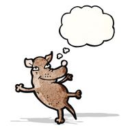 cartoon little dog with thought bubble N24