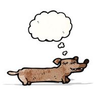 cartoon little dog with thought bubble N26