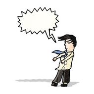 cartoon man in wind shouting