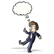 cartoon man explaining great idea