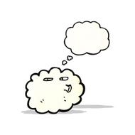 cartoon cloud with thought bubble N23