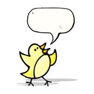 cartoon bird drawing with speech bubble