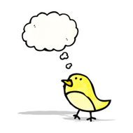 cartoon bird with thought bubble N327