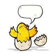 cartoon chick hatching from egg