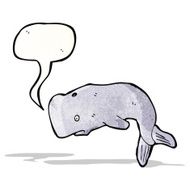 cartoon whale with speech bubble N45
