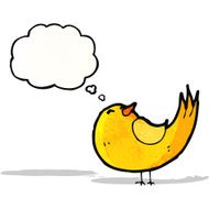 cartoon bird with thought bubble N328