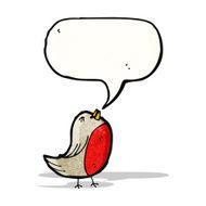 robin with speech bubble cartoon