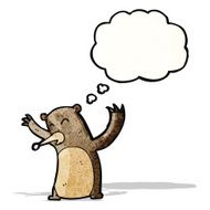 funny bear with thought bubble cartoon N2