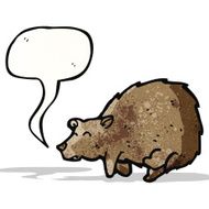 cartoon bear with speech bubble N35