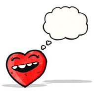 happy heart with thought bubble cartoon