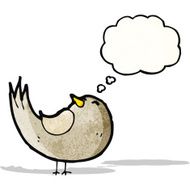 cartoon bird with thought bubble N330