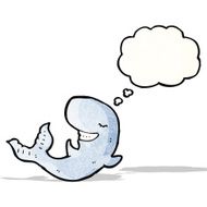 whale with thought bubble cartoon