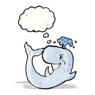 cartoon whale with thought bubble N43