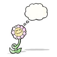 cartoon flower with thought bubble N47