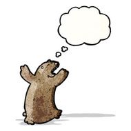 cartoon bear with thought bubble N32