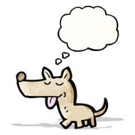 cartoon little dog with thought bubble N28