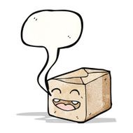 post package with speech bubble
