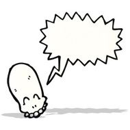 cartoon skull with speech bubble N47