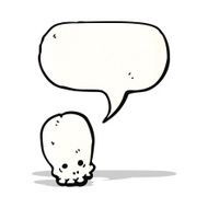 cartoon skull with speech bubble N48