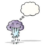 Cartoon Raincloud With Thought Bubble N9