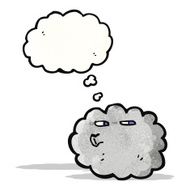 Cartoon Raincloud With Thought Bubble N10