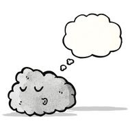 Cartoon Raincloud With Thought Bubble N11