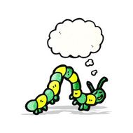 cartoon caterpillar with thought bubble N11