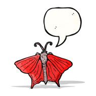 cartoon butterfly with speech bubble N6