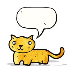 cartoon cat with speech bubble N64