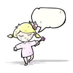 cartoon woman with flower N5