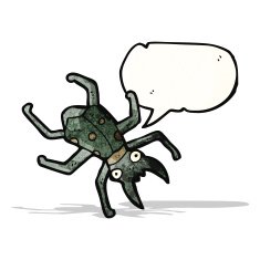 cartoon bug with speech bubble N42