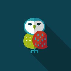 halloween owl flat icon with long shadow eps10 N8
