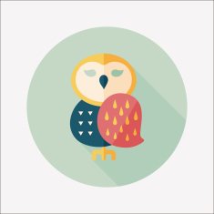 halloween owl flat icon with long shadow eps10 N11