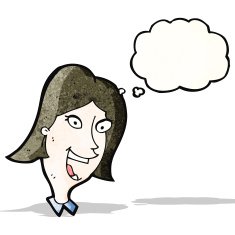 cartoon crazy happy woman