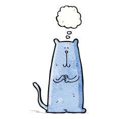 cartoon cat with thought bubble N56