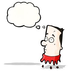 gross cartoon severed head