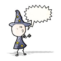 Cartoon Wizard Casting Spell N5