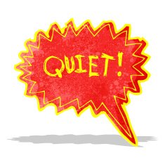 cartoon shout for quiet