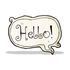 cartoon hello symbol