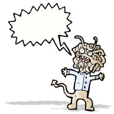 cartoon spaghetti head monster