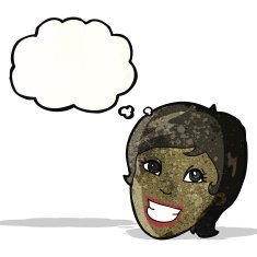 grinning woman's face cartoon